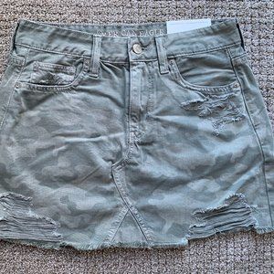 AE HIGH-WAISTED FESTIVAL DENIM SKIRT